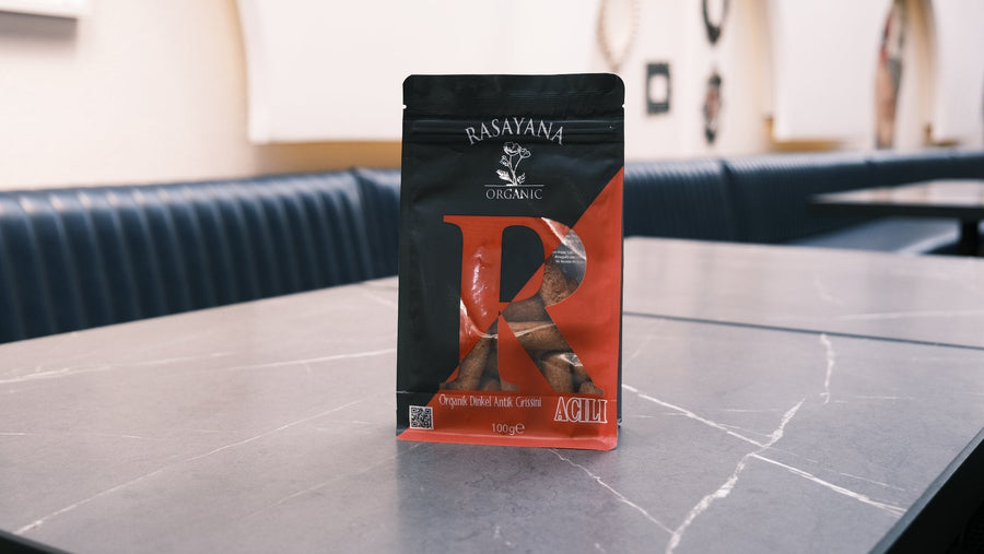 Rasayana Organik Acılı Dinkel Antik Grissini 100g paket ön görünümü